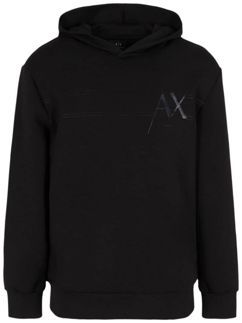 Armani Exchange logo-print cotton hoodie - Black von Armani Exchange