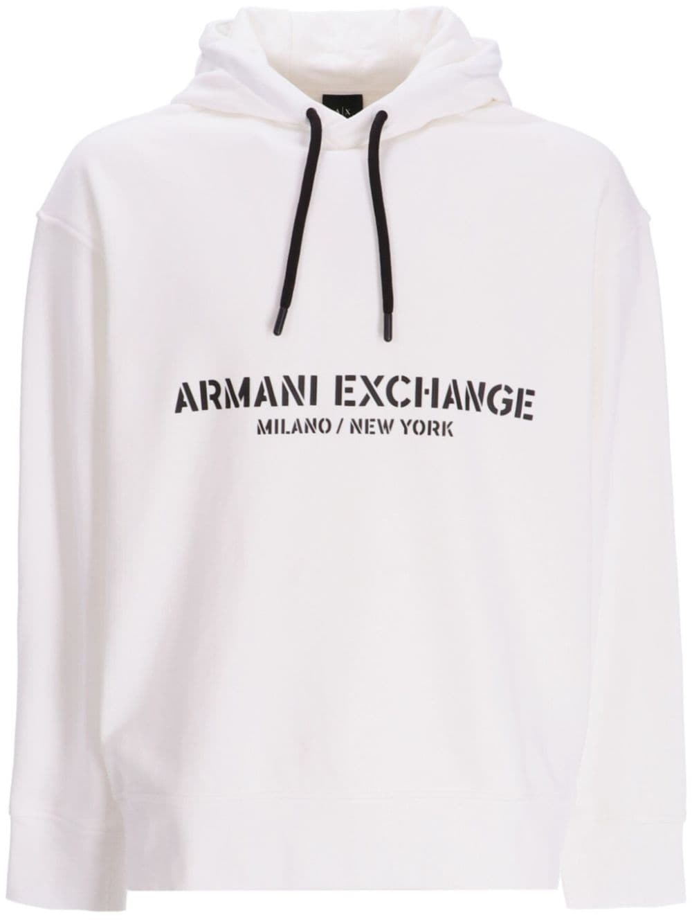 Armani Exchange logo-print cotton hoodie - White von Armani Exchange