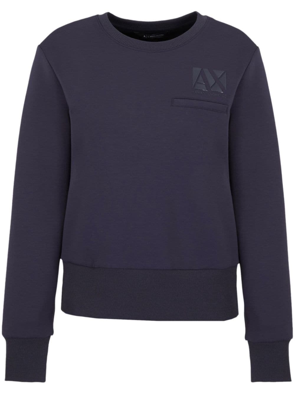 Armani Exchange logo-print crew-neck sweatshirt - Blue von Armani Exchange