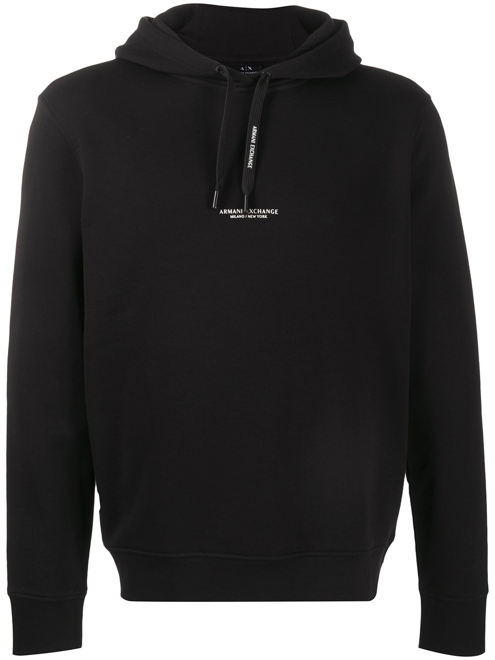 Armani Exchange logo-print drawstring hoodie - Black von Armani Exchange