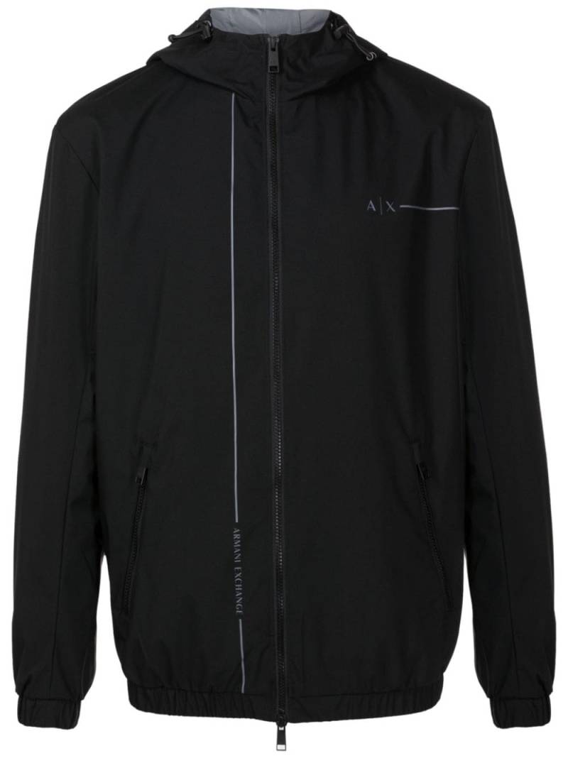 Armani Exchange logo-print hooded jacket - Black von Armani Exchange
