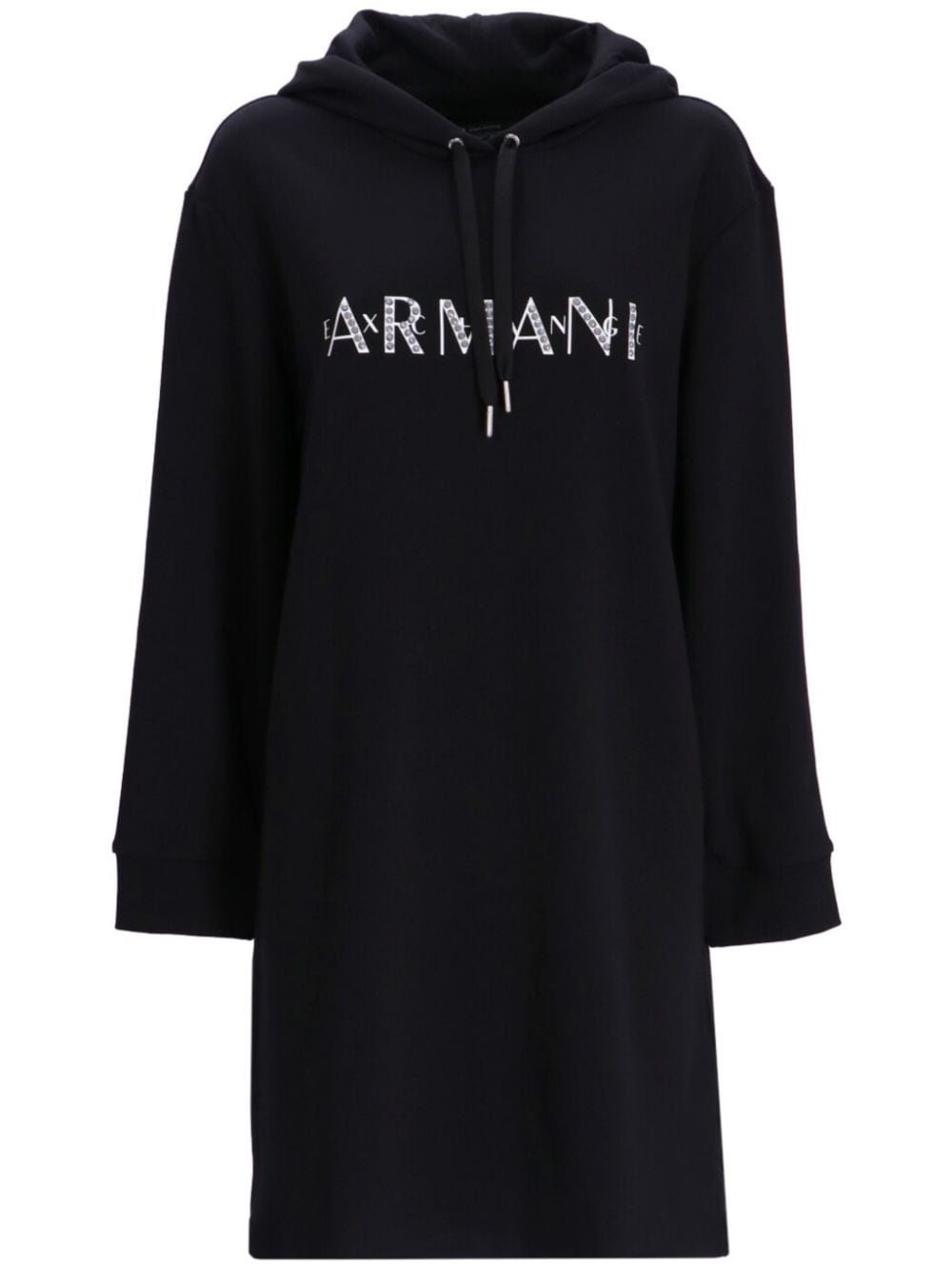 Armani Exchange logo-print hoodie dress - Black von Armani Exchange