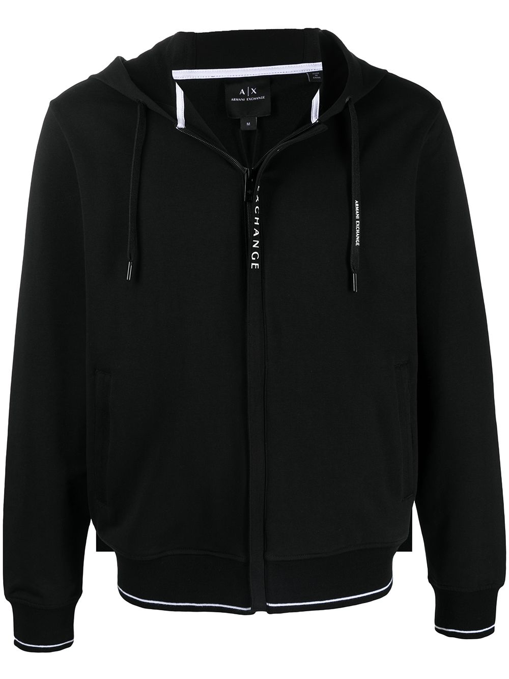 Armani Exchange logo-print zip-up hoodie - Black von Armani Exchange