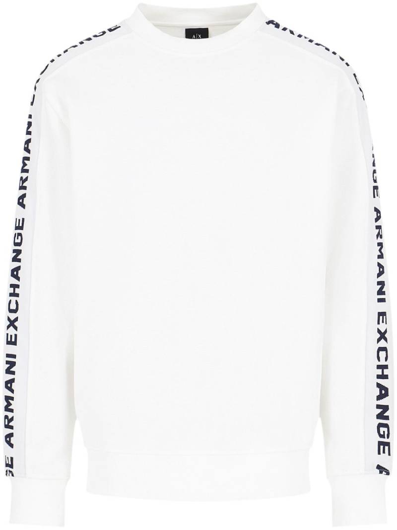 Armani Exchange logo-strap crew-neck sweatshirt - White von Armani Exchange