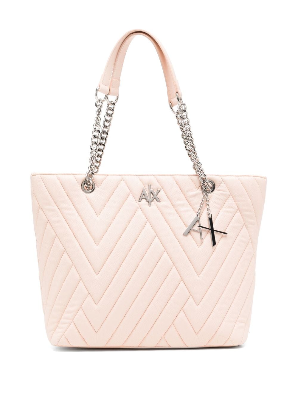 Armani Exchange matelassé-effect logo-plaque bag - Pink von Armani Exchange