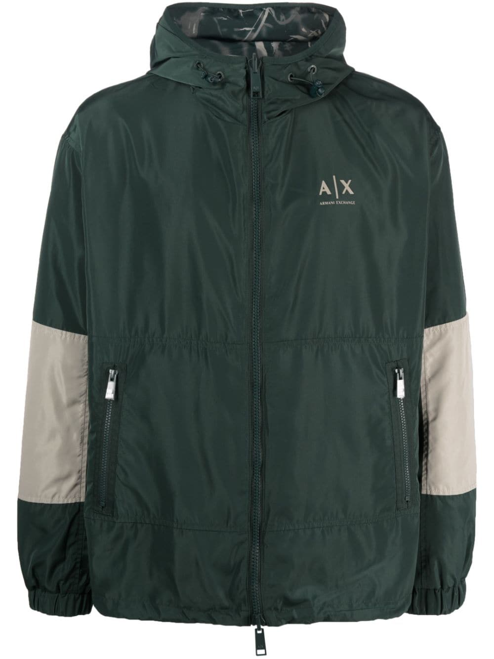 Armani Exchange panelled hooded jacket - Green von Armani Exchange
