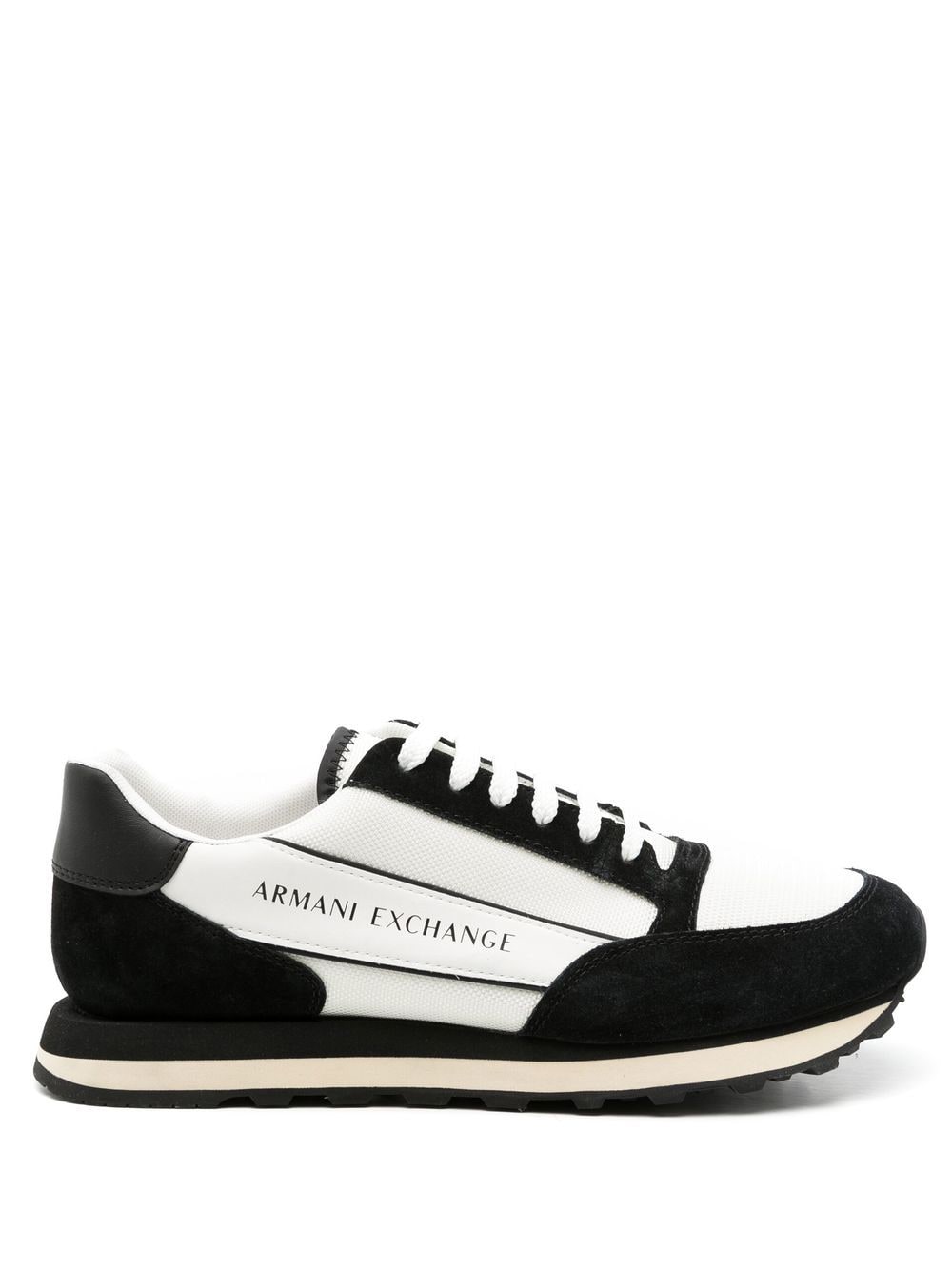 Armani Exchange panelled logo-print sneakers - White von Armani Exchange