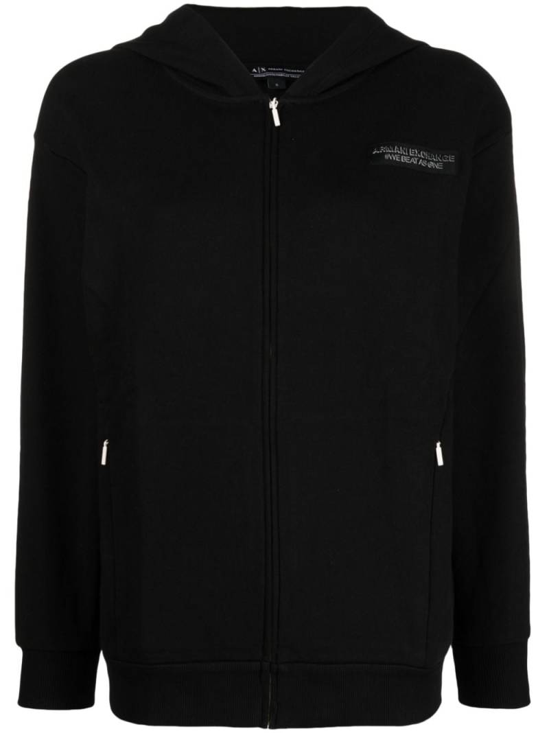 Armani Exchange raised-logo half-zip hoodie - Black von Armani Exchange
