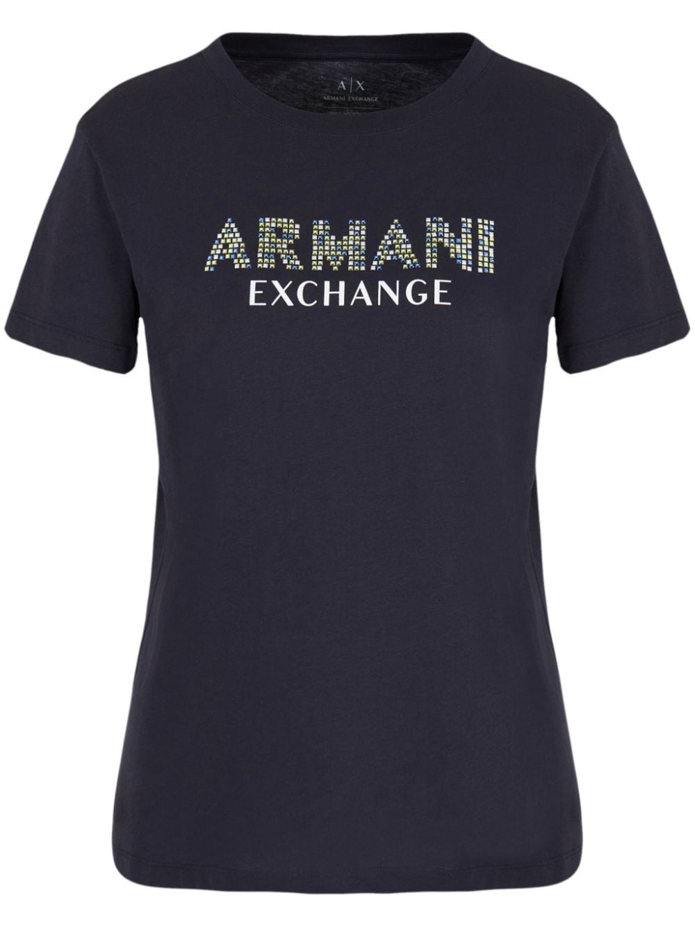Armani Exchange rhinestone-embellished cotton T-shirt - Blue von Armani Exchange