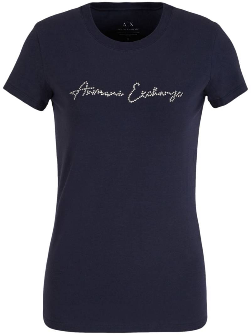 Armani Exchange rhinestone-embellished crew-neck T-shirt - Blue von Armani Exchange