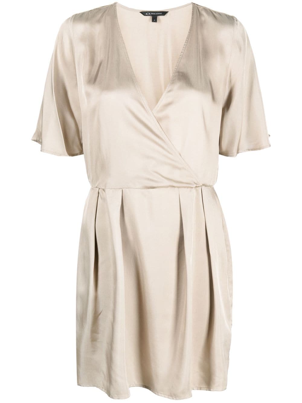 Armani Exchange satin wrap dress - Neutrals von Armani Exchange