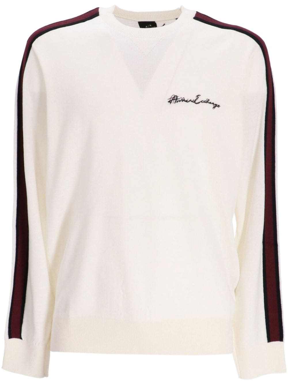 Armani Exchange side-stripe crew-neck jumper - White von Armani Exchange