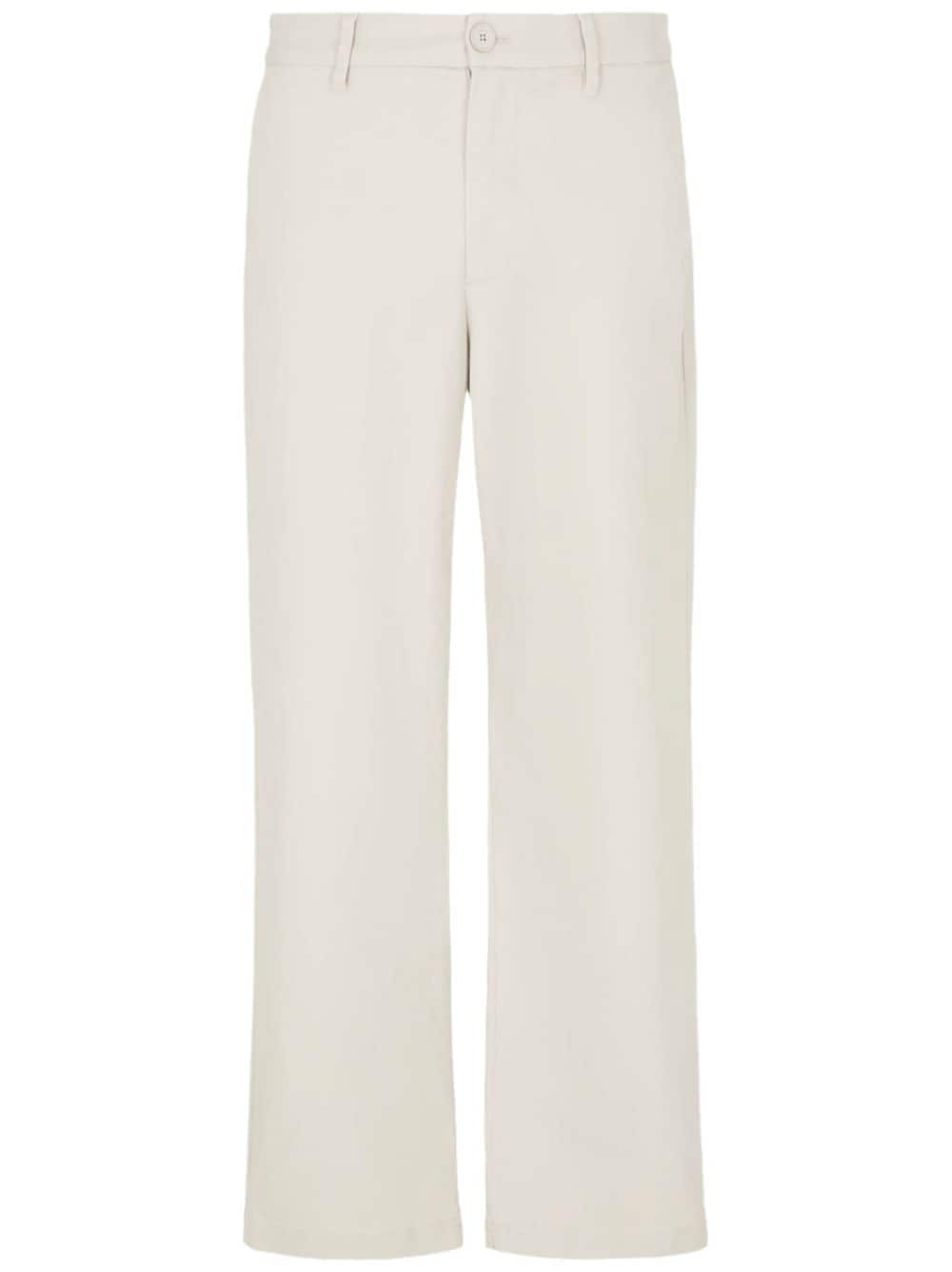 Armani Exchange stretch-cotton straight-leg trousers - Neutrals von Armani Exchange