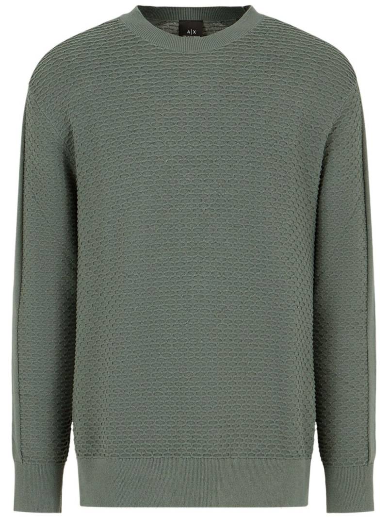 Armani Exchange waffle-knit cotton jumper - Green von Armani Exchange