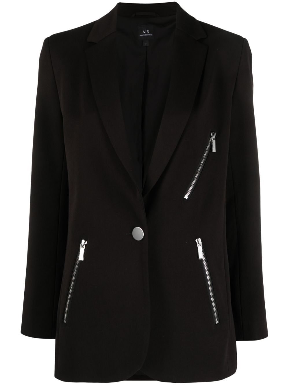 Armani Exchange zip-pockets single-breasted blazer - Black von Armani Exchange