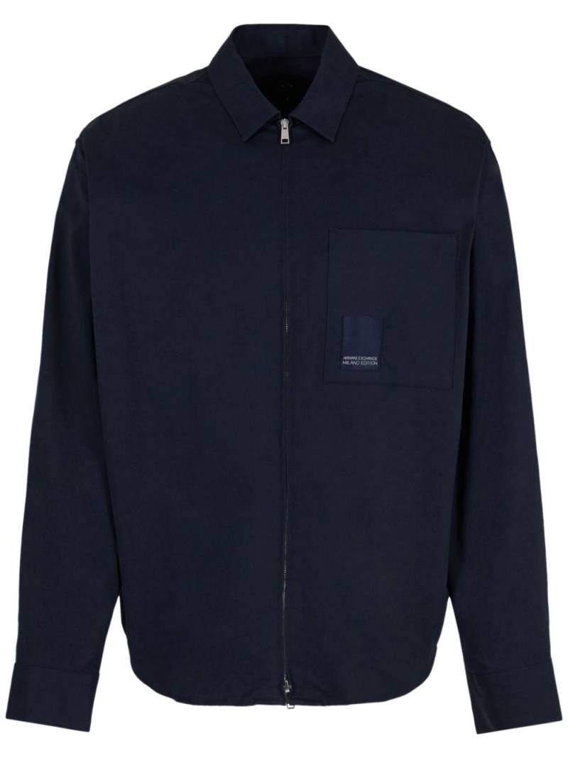 Armani Exchange zip-up long-sleeve shirt - Blue von Armani Exchange