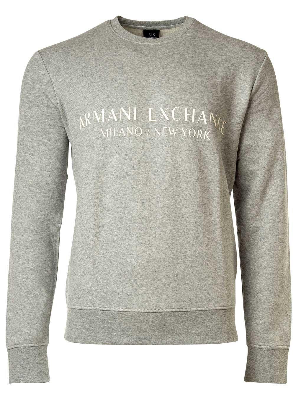 Sweatshirt Bequem Sitzend Herren Grau XL von Armani Exchange