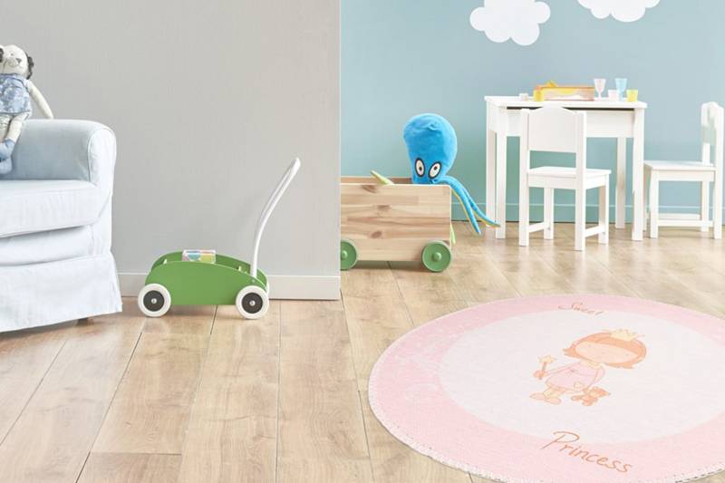 Arte Espina Kinderteppich »Bambini 300«, rund, 5 mm Höhe, Fantasievoll bedruckter Kinderteppich, angenehme Haptik von Arte Espina
