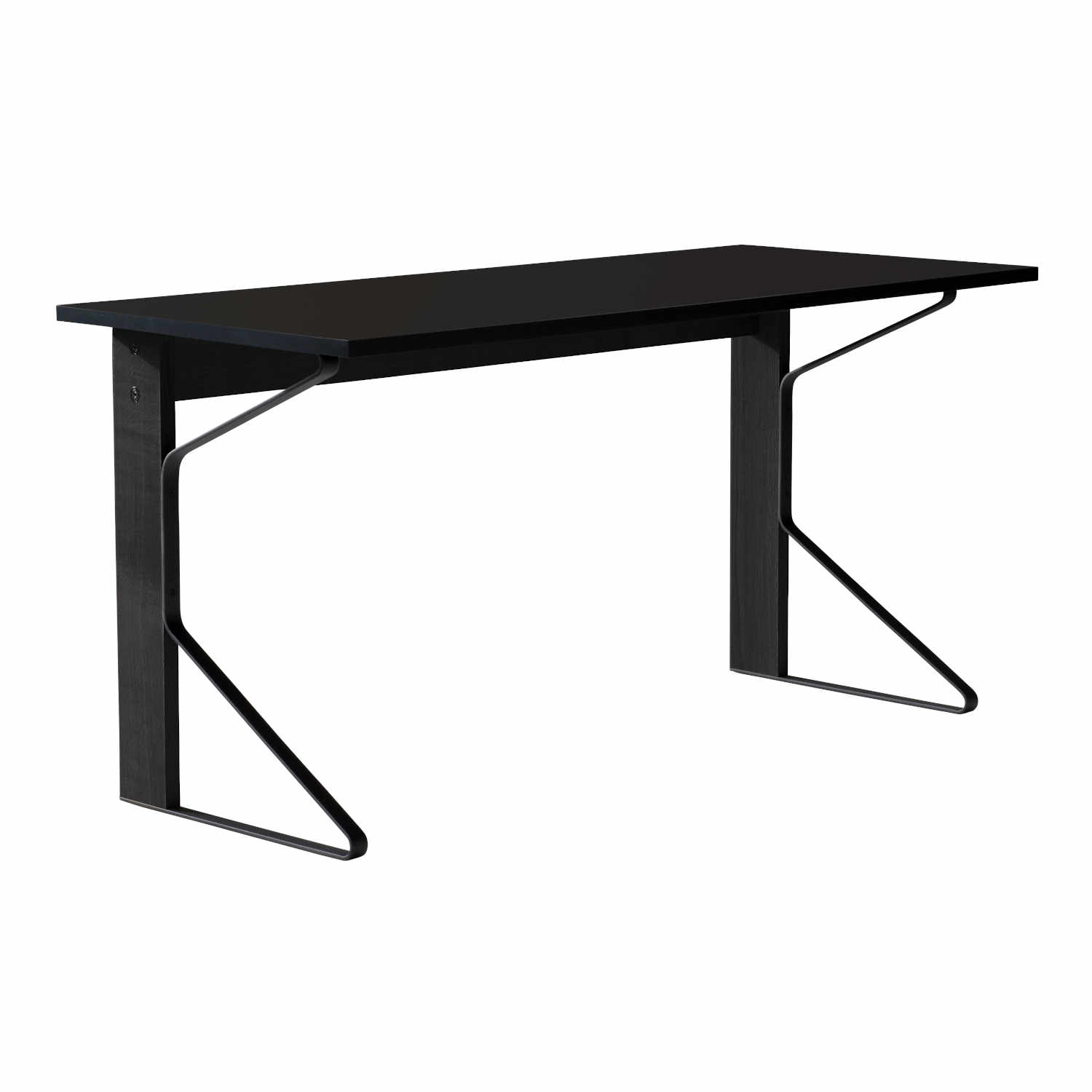 Kaari Desk Schreibtisch, Tischplatte hpl schwarz, Untergestell eiche, schwarz lackiert Kaari Desk Schreibtisch, Tischplatte hpl schwarz, Untergestell eiche, schwarz lackiert von Artek