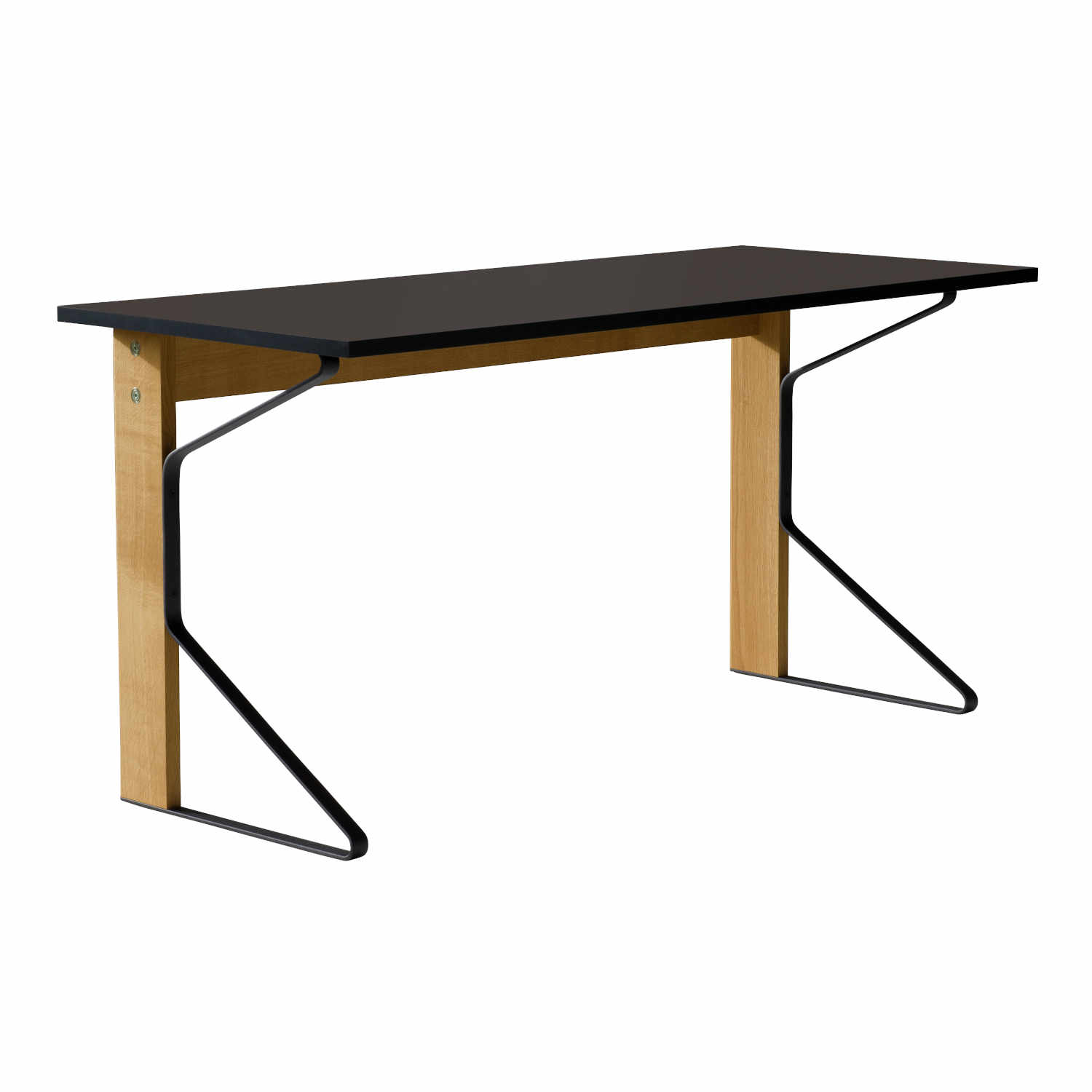 Kaari Desk Schreibtisch, Tischplatte linoleum schwarz, Untergestell eiche, natural Kaari Desk Schreibtisch, Tischplatte linoleum schwarz, Untergestell eiche, natural von Artek