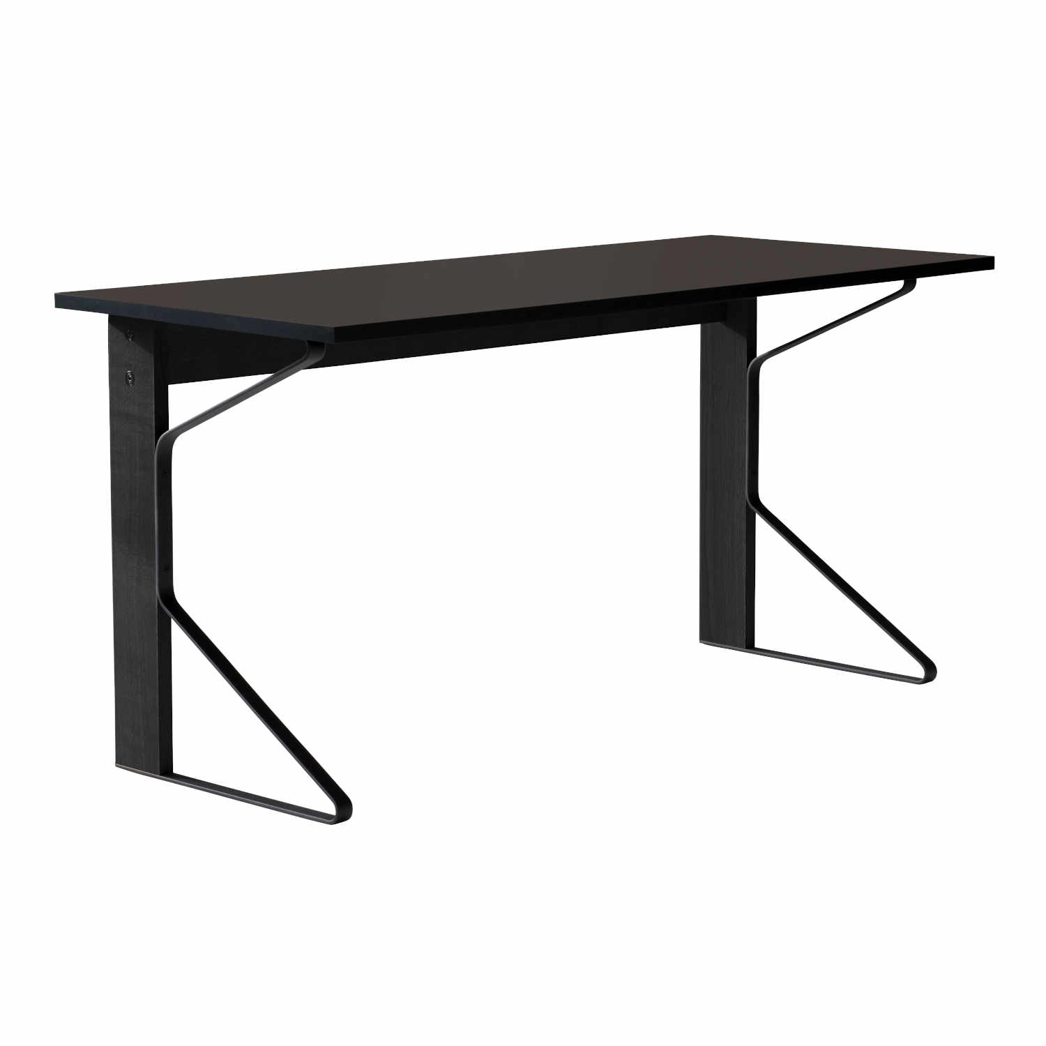 Kaari Desk Schreibtisch, Tischplatte linoleum schwarz, Untergestell eiche, schwarz lackiert Kaari Desk Schreibtisch, Tischplatte linoleum schwarz, Untergestell eiche, schwarz lackiert von Artek