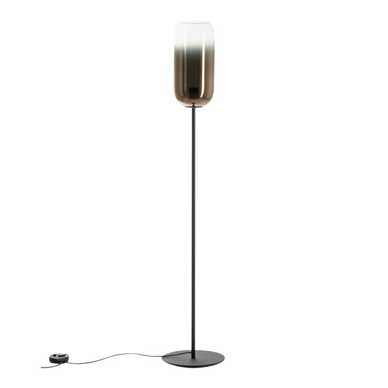 Gople Floor Stehleuchte, Diffusor bronze, Struktur schwarz von Artemide