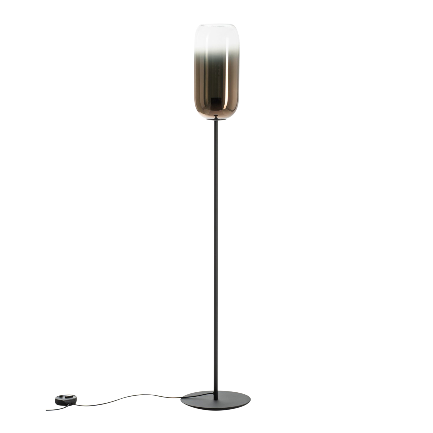 Gople Floor Stehleuchte, Diffusor kupferfarben, Struktur schwarz Gople Floor Stehleuchte, Diffusor kupferfarben, Struktur schwarz von Artemide