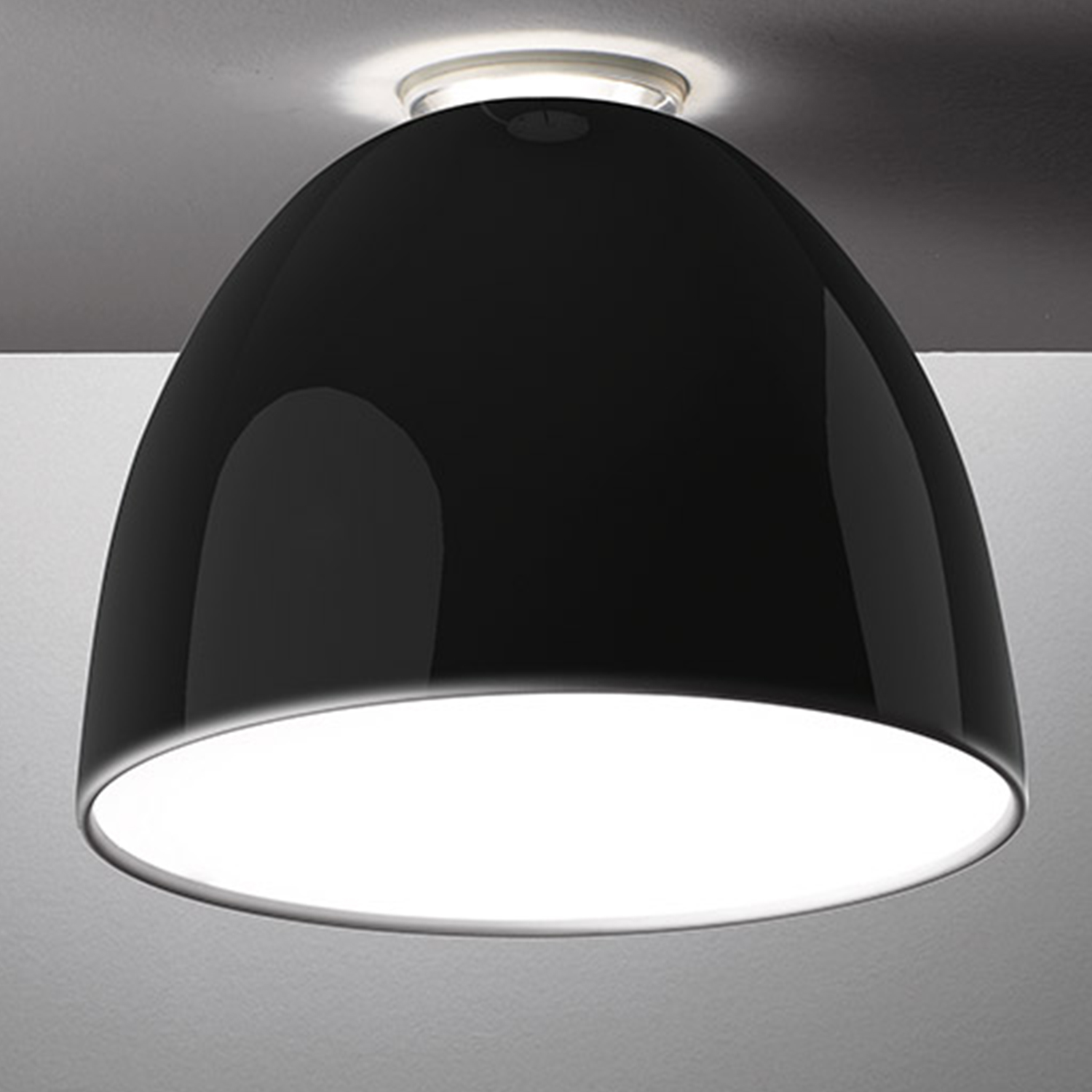 Nur Mini LED Gloss Ceiling Deckenleuchte, Farbe schwarz glänzend von Artemide