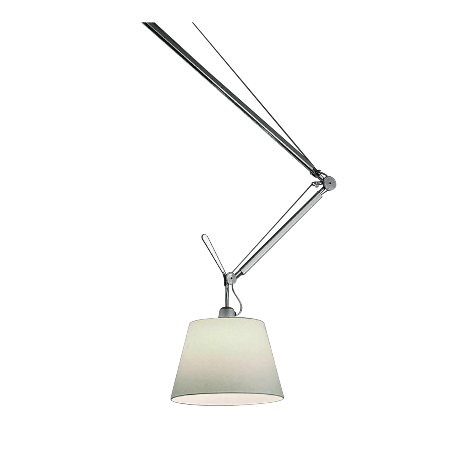 Tolomeo Decentrata Suspension Diffusor Pendelleuchte, Schirm satin grau, Grösse Lampenschirm d. 24 cm von Artemide