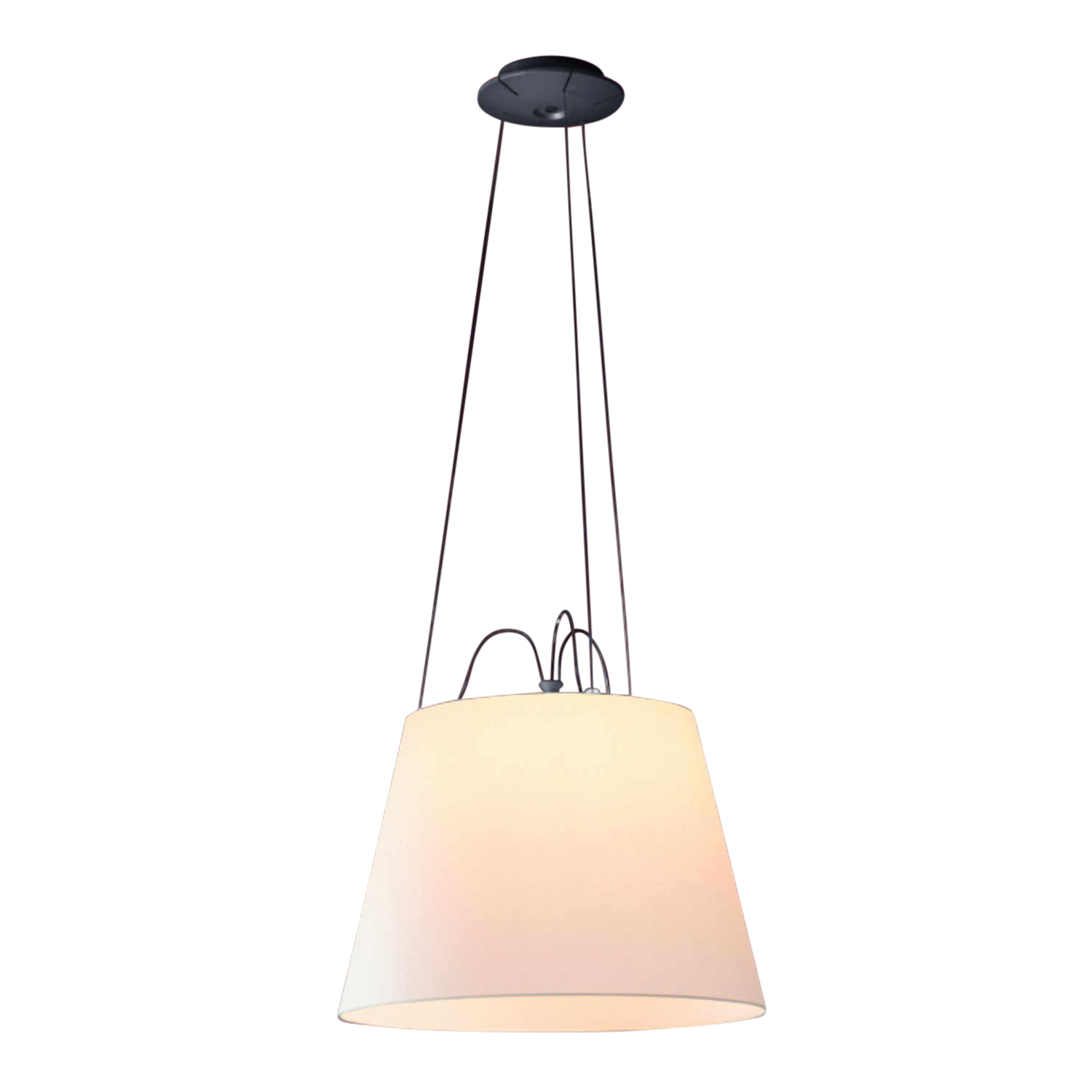 Tolomeo Mega Suspension Pendelleuchte, Struktur aluminium, Grösse Lampenschirm d. 42 cm, Schirm satin grau von Artemide