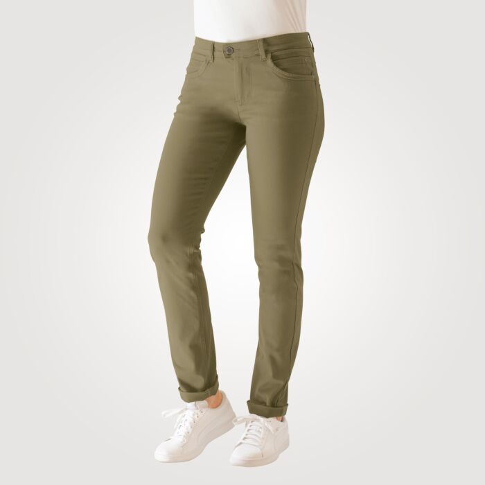 5-Pocket Hose Damen Stretch-Qualität, grün, 42 von Artime