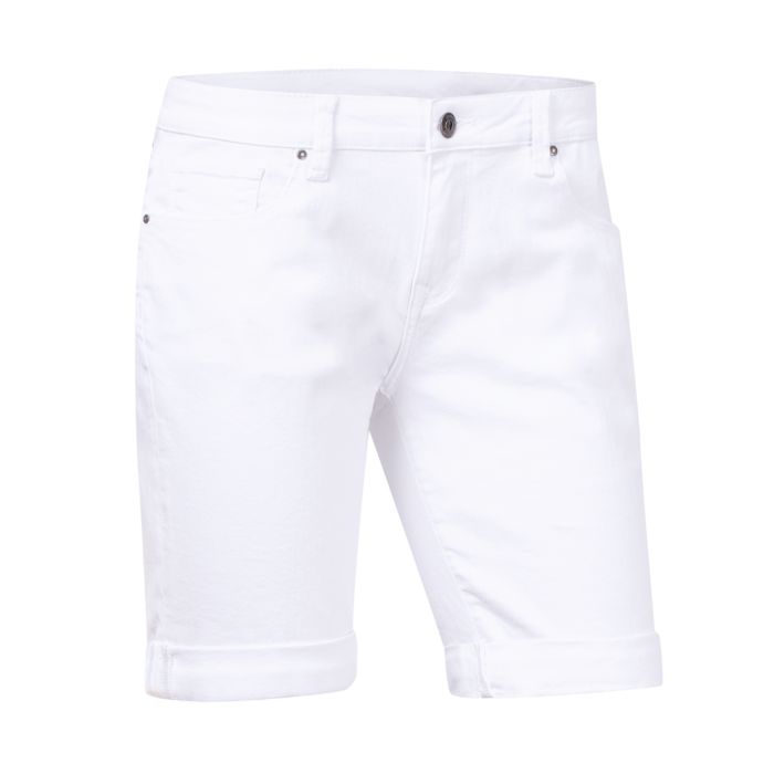 5-Pocket-Jeans-Shorts mit Umschlag, weiss, 34 von Artime