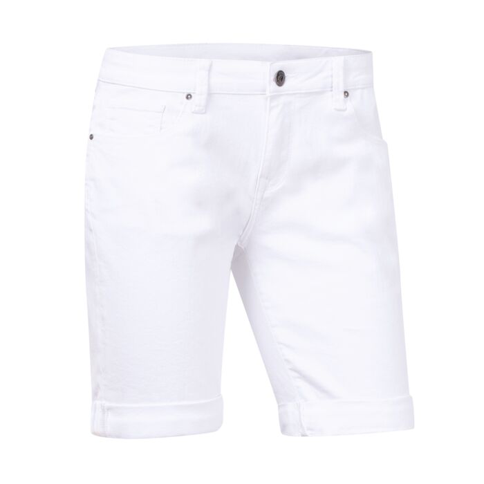 5-Pocket-Jeans-Shorts mit Umschlag, weiss, 36 von Artime