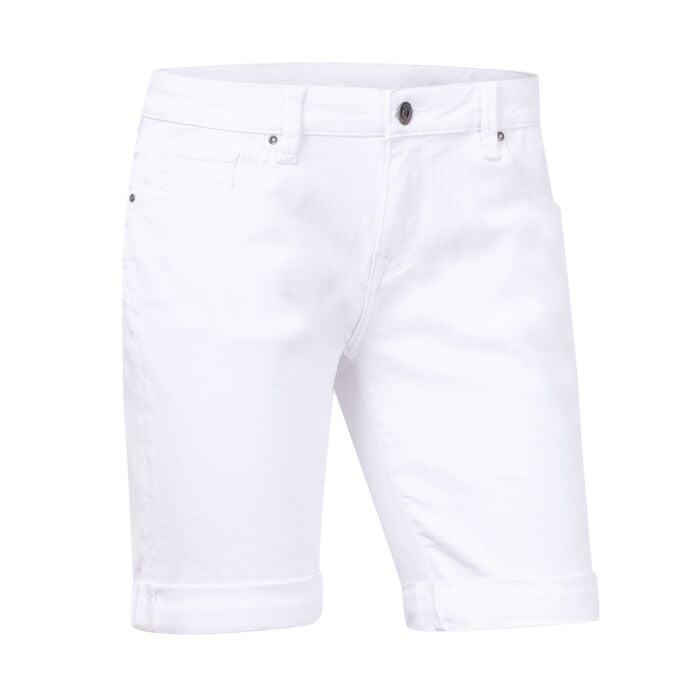 5-Pocket-Jeans-Shorts mit Umschlag, weiss, 38 von Artime