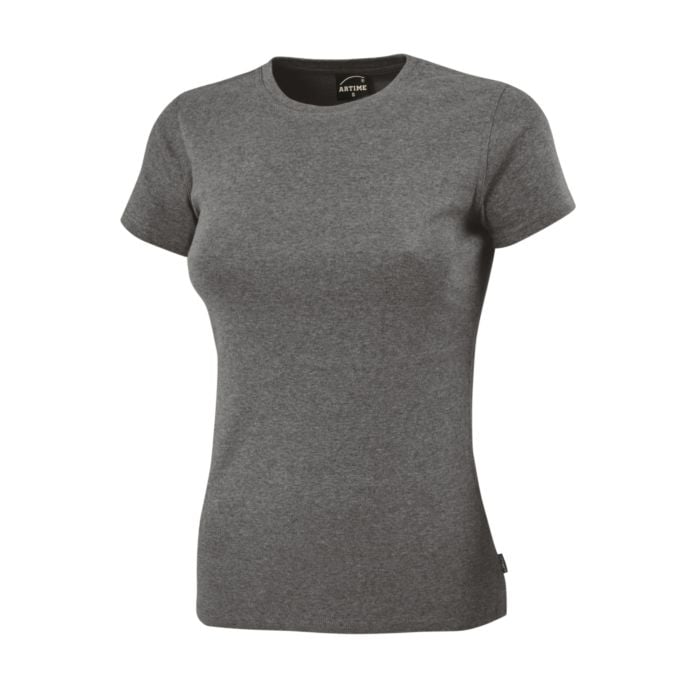 Angenehmes Rundhals Damen T-Shirt, grau meliert, XL von Artime