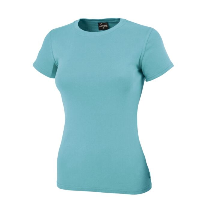 Angenehmes Rundhals Damen T-Shirt, türkis, XL von Artime