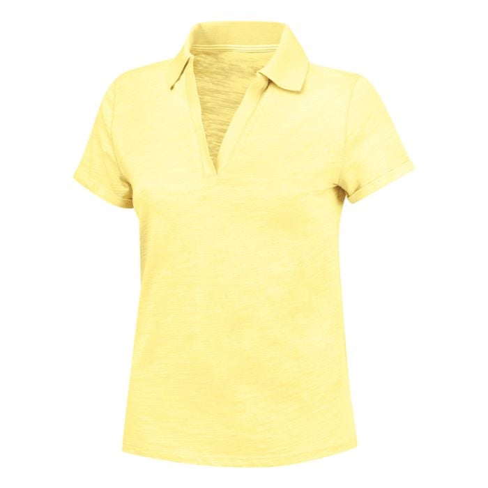 Basic Poloshirt Flammgarn-Optik, gelb von Artime