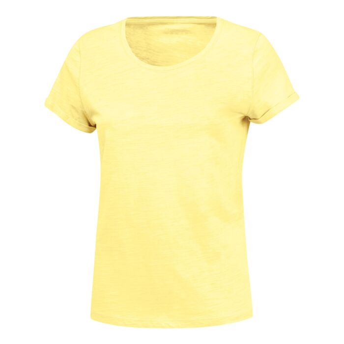 Basic T-Shirt Flammgarn-Optik, gelb, XL von Artime