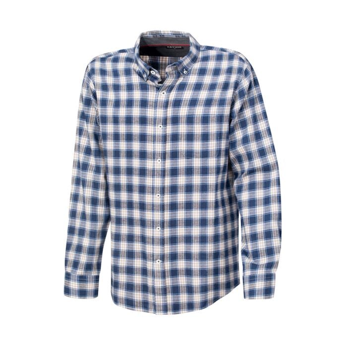 Casual Herren-Karo-Flanellhemd blau-weiss, XL von Artime