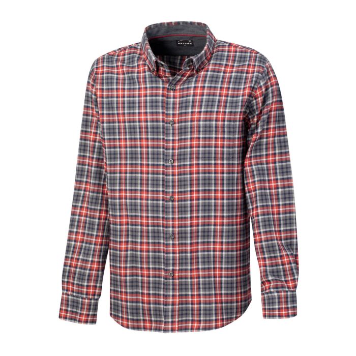 Kariertes Casual Herren-Flanellhemd von Artime, grau-rot, XL von Artime