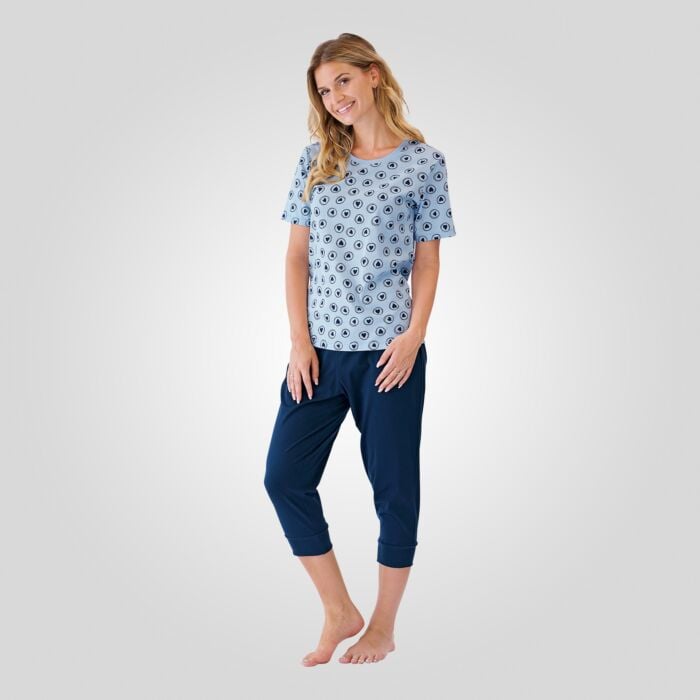 Artime Damen Pyjama kurzarm, marine von Artime