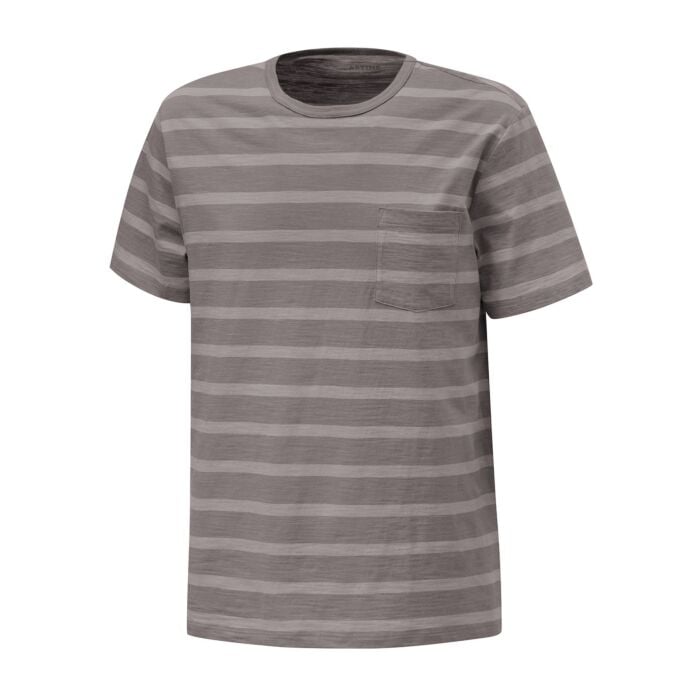 Gestreiftes Herren-T-Shirt aus Baumwolle, grau von Artime