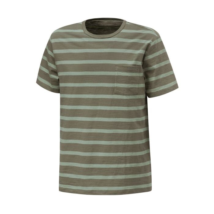 Gestreiftes Herren-T-Shirt aus Baumwolle, grün, XXL von Artime