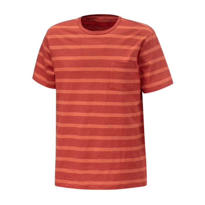 Gestreiftes Herren-T-Shirt aus Baumwolle, orange, XXL von Artime
