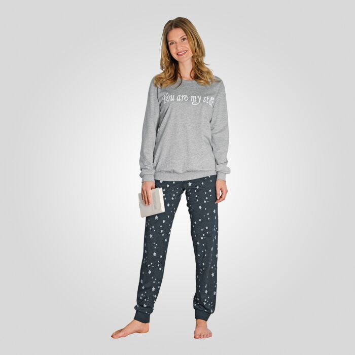 Artime Pyjama you are my star Damen, anthrazit meliert von Artime