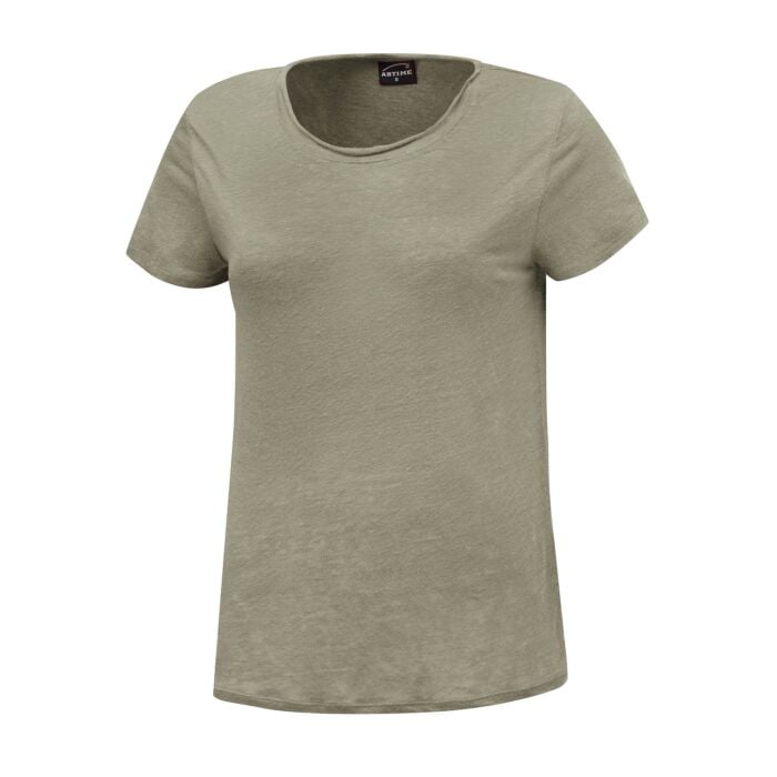 Unifarbenes Leinen T-Shirt, olive, XL von Artime