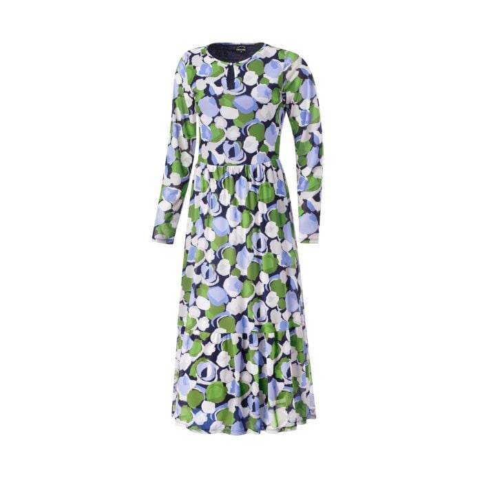Bedrucktes Midi Kleid mit Rundhalsausschnitt grün, XXL von Artime
