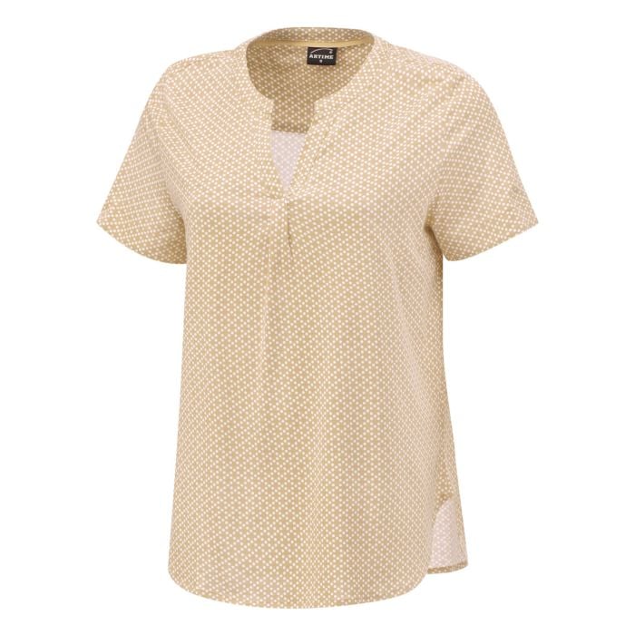 Bequeme Kurzarm-Bluse von Artime, beige, XL von Artime
