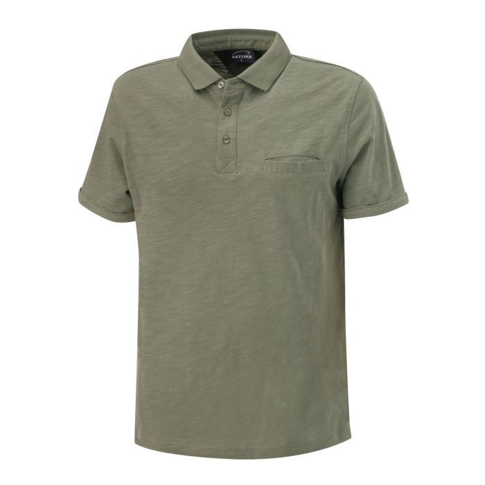 Bequemes Poloshirt mit Brusttasche für Herren, grün, XL von Artime