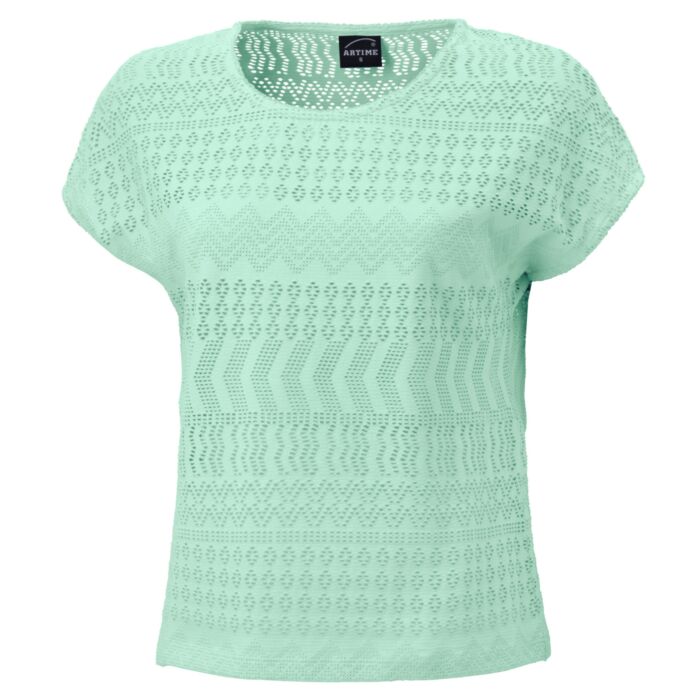 Damen Ajour T-Shirt mit Baumwollanteil Damen Ajour T-Shirt mit Baumwollanteil von Artime
